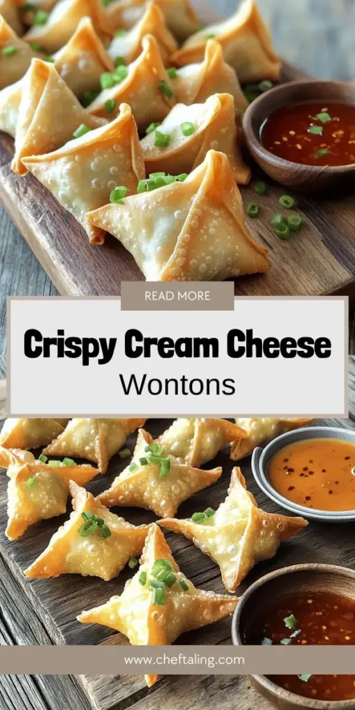 Make your gatherings unforgettable with this delicious cream cheese wontons recipe! These crispy delights are easy to make from scratch and packed with flavor. Discover the rich history, learn how to customize your wontons with exciting variations, and find the best cooking methods and dipping sauces to elevate your appetizer game. Click to explore this tasty appetizer recipe guide and impress your friends at your next event!