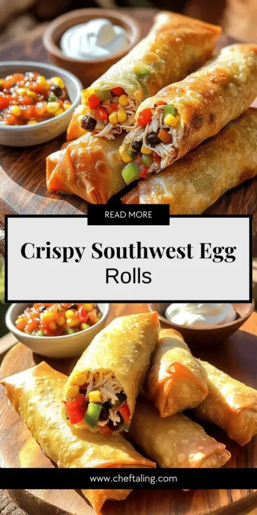 Elevate your snack game with Air Fryer Southwest Egg Rolls! These crunchy and flavorful delights are packed with chicken, beans, and spices, making them a crowd-pleaser for any occasion. Learn how to create a perfect filling, assemble with ease, and try delicious dipping sauces to take them to the next level. Don’t miss out on this fun cooking adventure—click through for the full recipe and get ready to impress your guests!