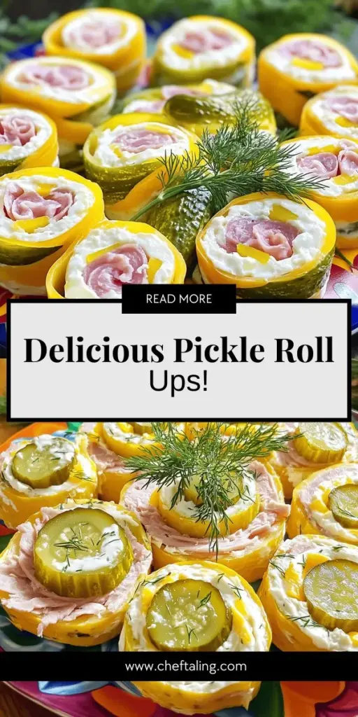 Looking for a deliciously fun snack to impress your guests? Try making pickle roll ups! These tasty treats are a delightful crowd-pleaser, combining crunchy dill pickles with creamy cheese and savory deli meats. Perfect for parties or casual get-togethers, pickle roll ups are easy to customize and serve. Discover the full recipe along with creative variations that will elevate your gatherings. Click through to explore these simple and tasty snack ideas!