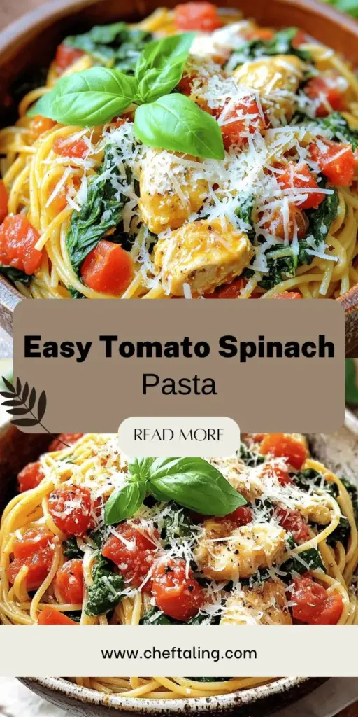 Looking for a delicious and hassle-free meal? Tomato Spinach Chicken Spaghetti is the answer! This vibrant dish combines tender chicken, fresh spinach, and flavorful tomatoes, making it perfect for busy weeknights or family gatherings. With simple ingredients and easy steps, you can whip up a satisfying recipe in just 30 minutes. Don't miss out on transforming your dinner with this tasty creation! Click through to explore the complete recipe and get cooking!