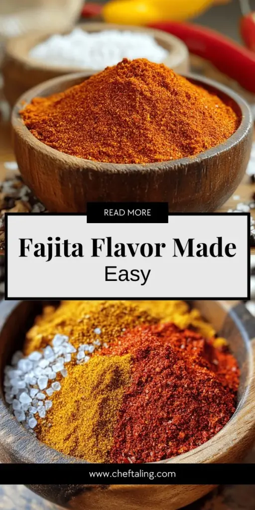 Unleash the vibrant flavors of homemade fajita seasoning and elevate your cooking with this easy guide! Discover the essential ingredients to create the perfect blend that enhances everything from chicken and beef to veggies and tacos. Enjoy the freshness and customization of your own spice mix, and learn how to incorporate it into delicious meals. Click through to explore these flavorful recipes and transform your kitchen adventures!