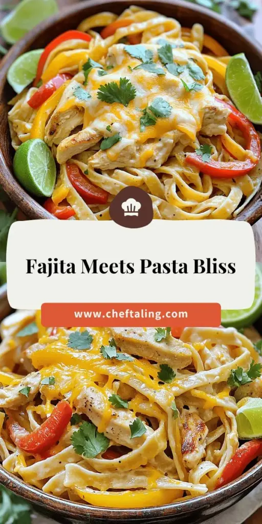 Discover the ultimate fusion of flavors with Chicken Fajita Pasta! This delicious recipe combines the vibrant spices of Mexican fajitas and the comforting texture of pasta for a dish that's perfect for any occasion. Learn how to create this colorful, creamy delight with easy-to-follow steps and tips for customization. Whether it's a family dinner or a cozy night in, this meal is sure to impress. Click to explore the full recipe and elevate your cooking game today!