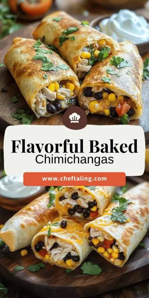 Satisfy your cravings with baked chicken chimichangas! This flavorful recipe combines tender shredded chicken, black beans, and vibrant spices, all wrapped in a crispy tortilla for a healthier spin on a classic meal. Perfect for busy nights or family gatherings, these chimichangas are easy to customize and incredibly delicious. Click through to explore the full recipe, get cooking tips, and discover fun variations that will make every bite a delight!