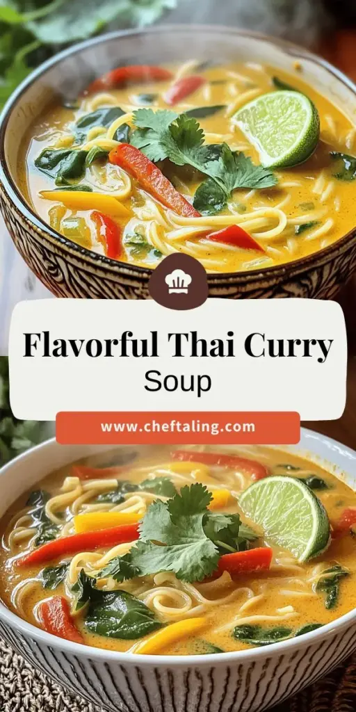 Craving a delicious and hearty meal? Thai Curry Noodle Soup is the perfect dish that combines rich coconut milk with fragrant red curry paste, offering a burst of flavor in every spoonful. This easy recipe features fresh vegetables and rice noodles, making it simple to customize for any diet. Discover step-by-step instructions and tips to create this warming soup at home. Click to explore the full recipe and elevate your cooking today!