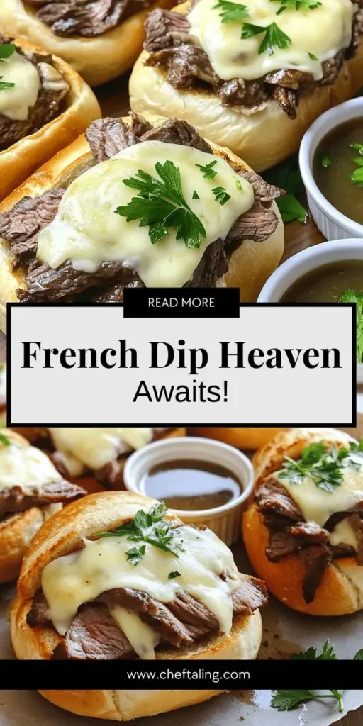 Indulge in the ultimate comfort food with our Savory French Dip Delight recipe! This mouthwatering sandwich features tender ribeye beef, gooey provolone cheese, and a rich dipping broth, delivering layers of flavor in every bite. Perfect for game days or family gatherings, this classic dish is remarkably easy to make at home. Click through to discover simple preparation steps and elevate your mealtime with a delicious twist on an American favorite!