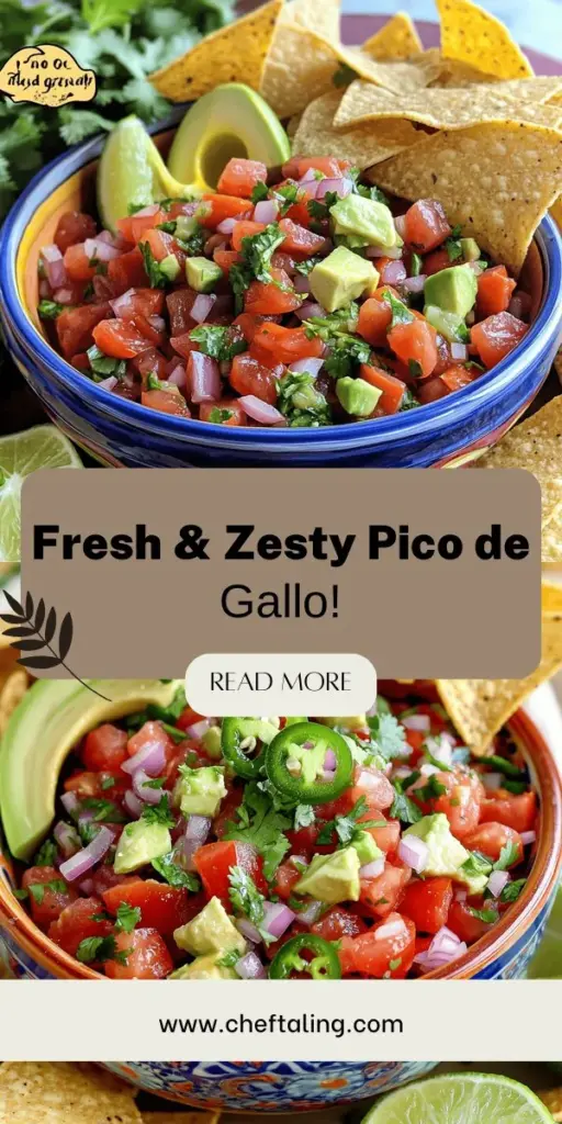 Discover the vibrant flavors of Pico de Gallo with this easy and flavorful guide! Learn how to create this classic Mexican salsa using fresh ingredients like ripe tomatoes, onions, and jalapeños. Customize your recipe with unique twists like fruits or spices to make it your own. Perfect for parties, tacos, or a healthy snack, this Pico de Gallo recipe is a must-try. Click through to explore the full recipe and elevate your meals today!