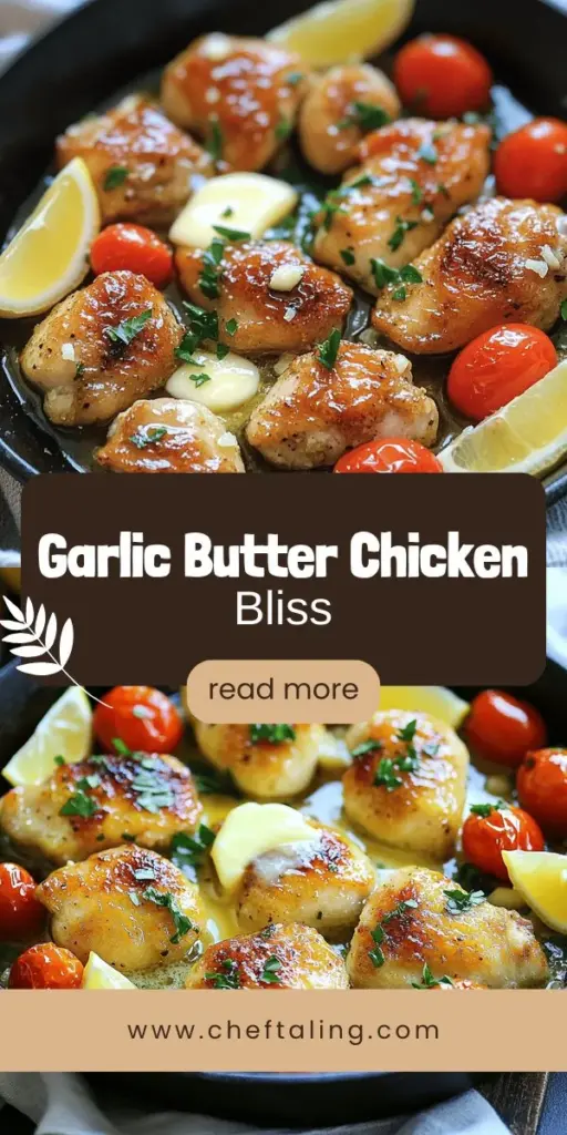 Craving a delicious and easy dinner option? Try Garlic Butter Chicken Bites! This tasty dish features juicy chicken pieces smothered in rich garlic butter that will have everyone asking for seconds. Perfect for appetizers or a quick meal, these bites are packed with flavor and good for you too! Discover the simple steps to make them at home and impress your family and friends. Click to explore the full recipe and start cooking today!