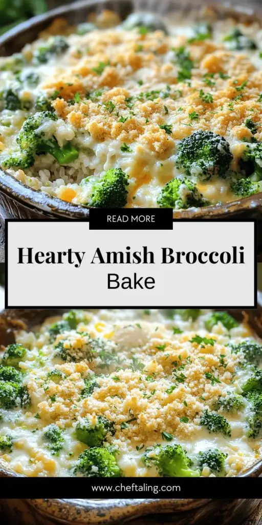 Looking for a delicious and comforting dish to share with your family? Try Amish Broccoli Bake! This simple comfort food recipe combines fresh broccoli, creamy cheeses, and hearty rice to create a warm casserole that everyone will love. With easy-to-follow steps, you'll bring a nutritious meal to your table in no time. Click to explore this delightful recipe and make your next family gathering extra special!