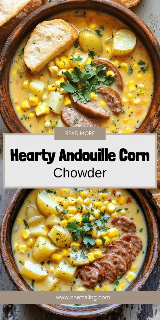 Warm up your table with this flavorful Andouille Corn Chowder recipe that combines the smoky spice of Andouille sausage with the sweetness of fresh corn. Perfect for family gatherings and cozy nights, this hearty dish brings everyone together for a comforting meal. Easy to prepare and deliciously creamy, it’s a must-try! Click through to explore step-by-step instructions and tips to make this delightful chowder your new favorite dish.