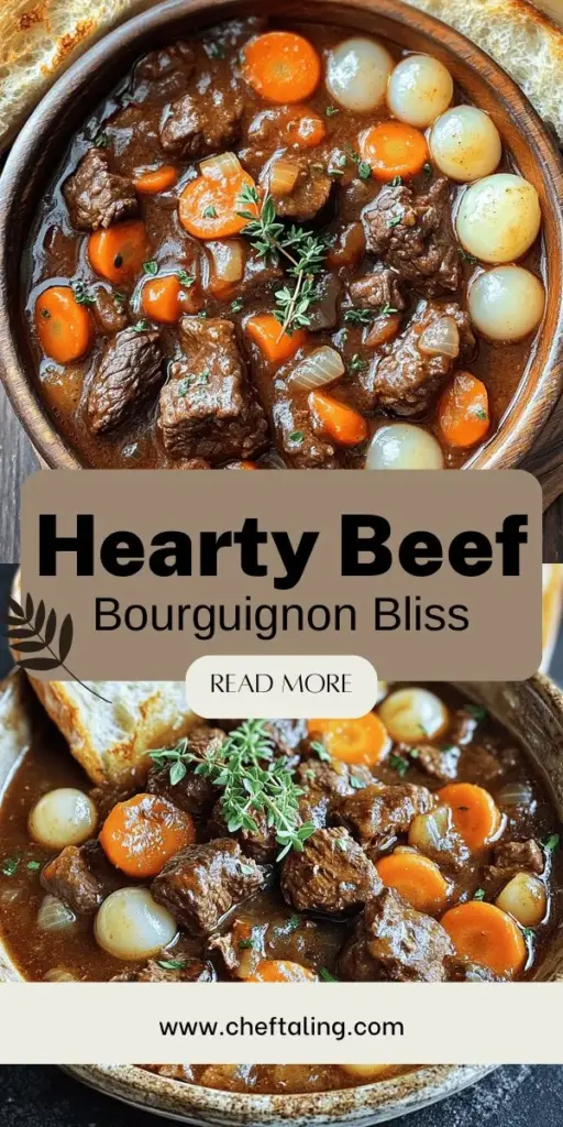 Discover the irresistible charm of Beef Bourguignon, a rich and hearty French classic that will warm your heart and home. This comforting stew features tender beef simmered in red wine with aromatic herbs and fresh vegetables, making it a delightful centerpiece for any meal. Join us on a flavorful journey as we delve into its history, essential ingredients, and expert cooking tips. Click through to explore the full recipe and impress your loved ones with your culinary skills!