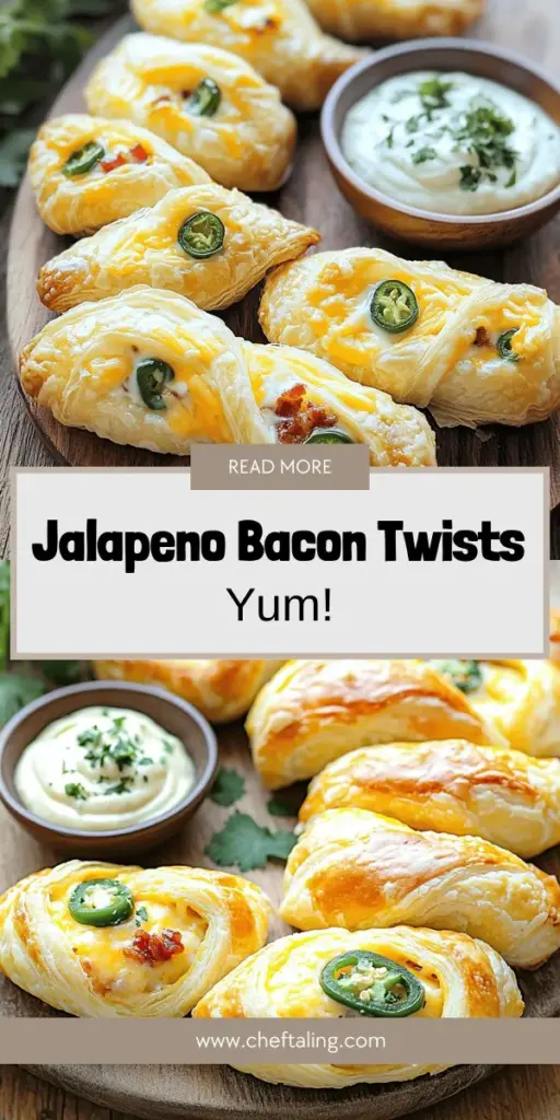 Indulge in the irresistible flavor of Cheesy Bacon Jalapeno Twists, the perfect appetizer for any gathering! These savory snacks combine creamy cheddar, crispy bacon, and zesty jalapenos wrapped in light, flaky puff pastry. Easy to make and sure to impress at parties or cozy nights in, this recipe is a must-try for cheese and spice lovers alike. Click through to explore the full recipe and elevate your snacking game today!