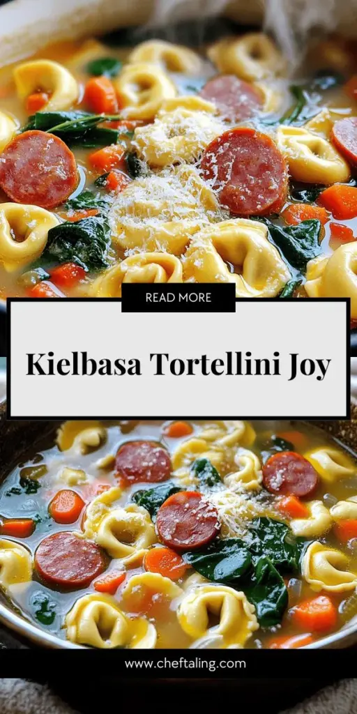 Indulge in the comforting flavors of Kielbasa Tortellini Bliss, a warm and hearty dish perfect for any night of the week. This delightful recipe combines savory kielbasa sausage, vibrant vegetables, and tender cheese tortellini in a flavorful soup that's easy to prepare. With simple ingredients and a few quick steps, you can create a nourishing meal that the whole family will love. Click through to explore this delicious recipe and bring warmth to your dinner table!