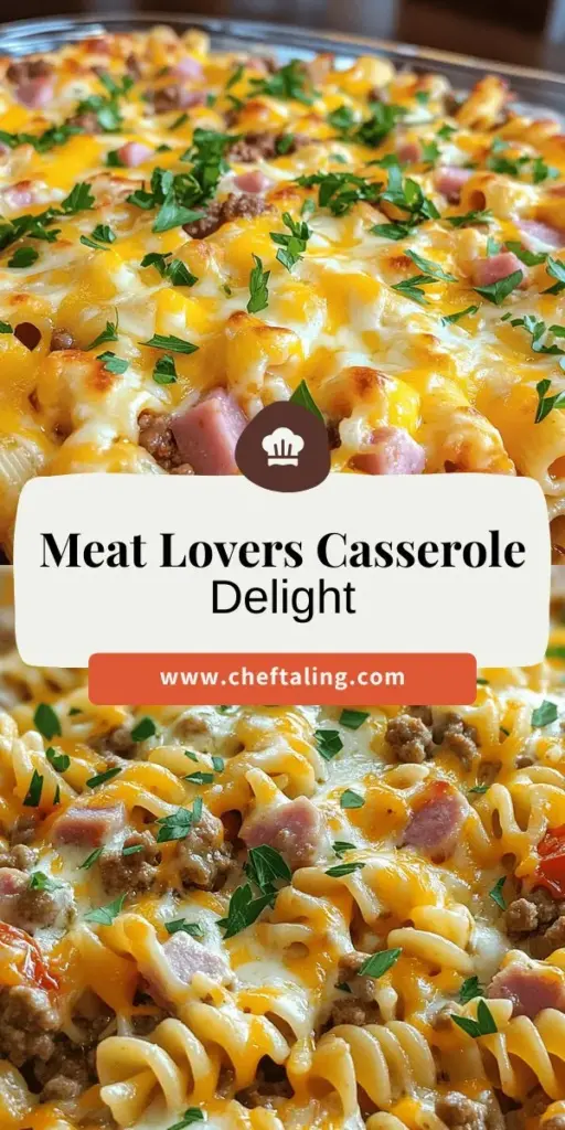 Looking for a satisfying meal that delights meat lovers? Try this Meat Lovers Casserole, packed with ground beef, pork sausage, and smoky ham in a gooey cheesy sauce. Perfect for family dinners or gatherings, this easy-to-make dish is customizable and sure to impress your guests. Discover how to assemble and bake this hearty casserole with rich flavors that everyone will adore. Click through now for mouthwatering recipes and tips!