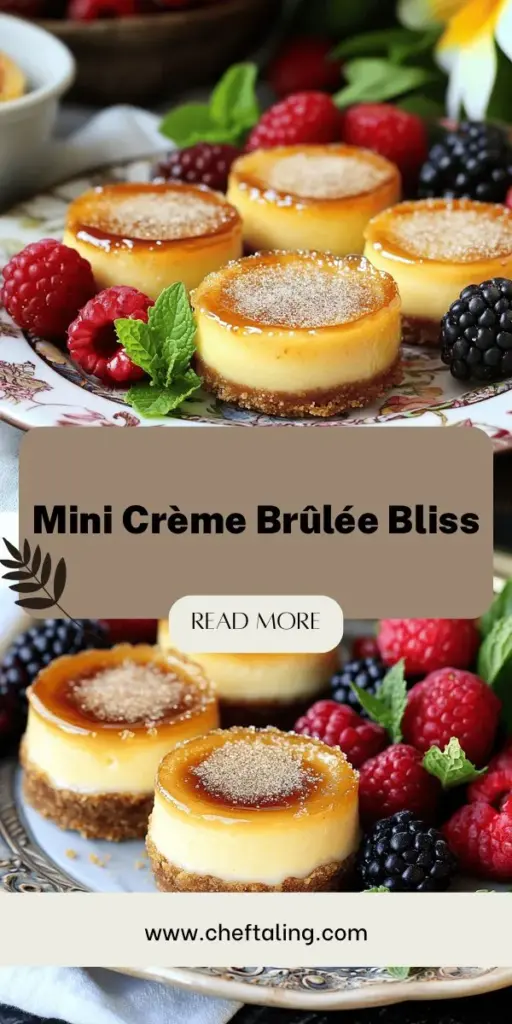 Indulge in the luxurious taste of Mini Crème Brûlée Cheesecakes, a delightful dessert combining creamy cheesecake and a crispy sugar topping. Perfect for parties or a sweet treat at home, these mini desserts are easy to make and customizable for any occasion. Discover the simple steps, essential ingredients, and creative serving ideas that will impress your guests. Click to explore the full recipe and enjoy each delicious bite!