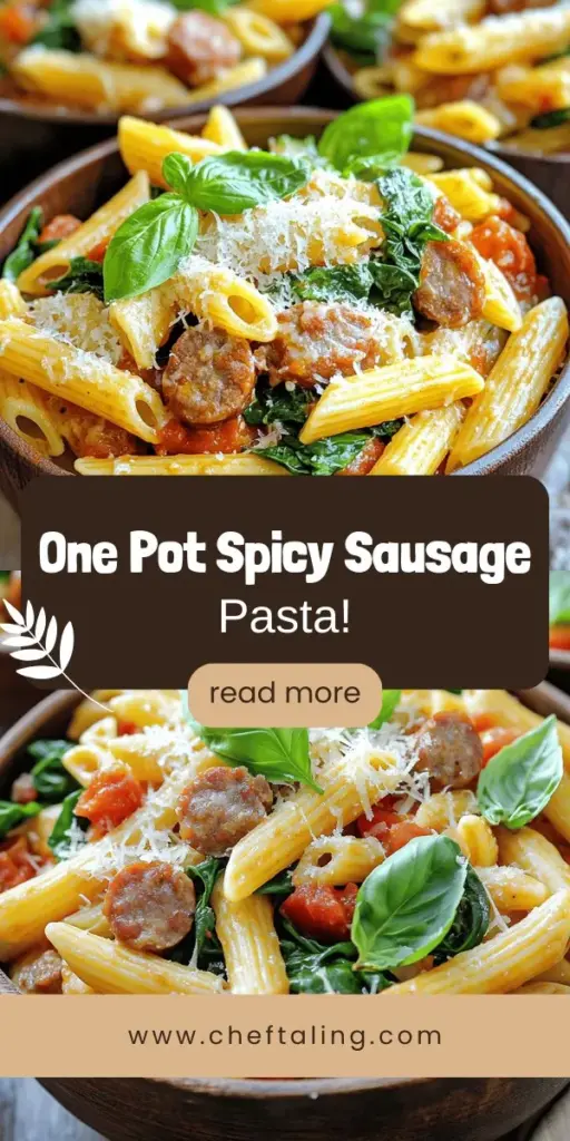 Savor a delicious One Pot Spicy Sausage Pasta that's perfect for busy weeknights! This easy-to-follow recipe combines flavorful spicy Italian sausage, al dente penne, and fresh veggies, all simmered together in a rich sauce. Enjoy a wholesome, hearty meal with minimal cleanup. Dive into this recipe that not only delights the taste buds but is also budget-friendly! Click to explore the full recipe and start cooking this week!