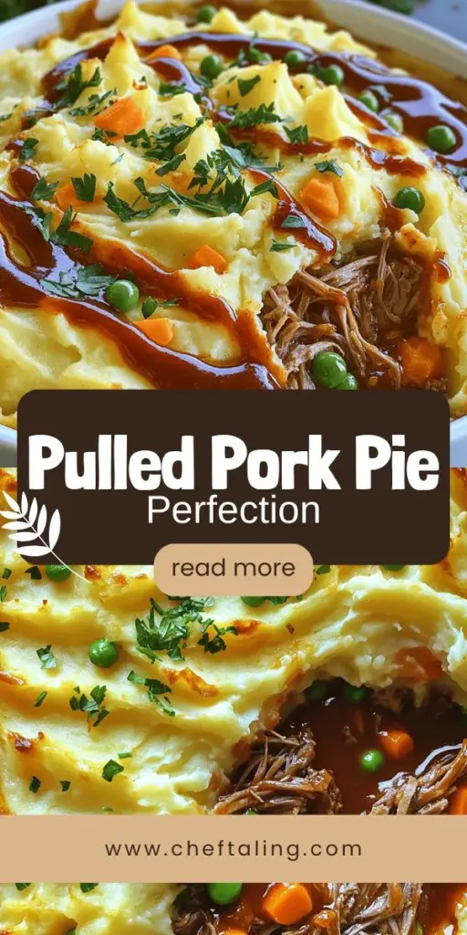 Discover the ultimate comfort food with Pulled Pork Shepherd's Pie! This hearty dish marries tender pulled pork, creamy mashed potatoes, and flavorful veggies, making it perfect for family dinners or using up leftovers. It's easy to whip up and customizable with your favorite ingredients. Dive into the step-by-step recipe and learn tips for enhancing flavors and serving beautifully. Click through to unlock the full recipe and impress your loved ones with this delightful twist on a classic!