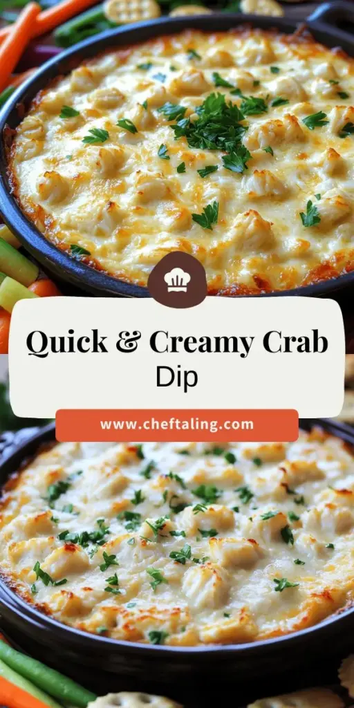 Looking for a quick and creamy crab dip recipe that will impress at your next gathering? This delightful crab dip is packed with flavor and easy to make, featuring cream cheese, crab meat, and zesty spices. Learn how to whip up this tasty treat in no time, plus creative variations to try! Dive into the full recipe and see how simple it is to elevate your appetizer game. Click through to explore deliciousness and become the star of your next party!