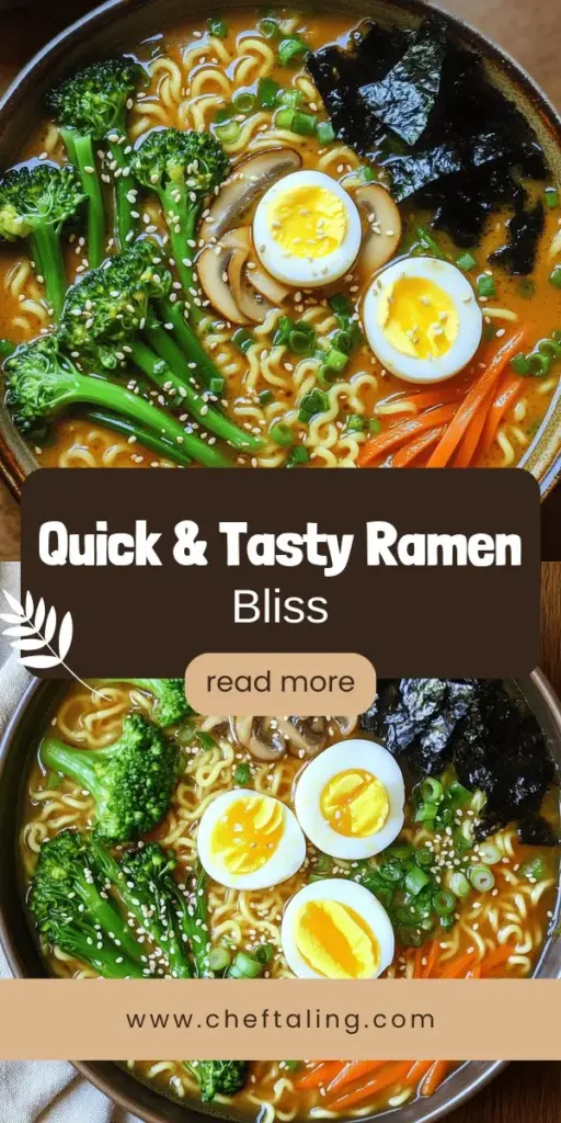 Satisfy your cravings with this easy ramen recipe that's quick to make and bursting with flavor! With fresh ingredients like miso paste and vibrant veggies, you'll create a delicious bowl right at home. Learn how to pick the perfect noodles and explore exciting toppings to customize your dish. Perfect for busy nights or a cozy meal, this ramen will impress and delight. Click through to discover the full recipe and elevate your dinner tonight!