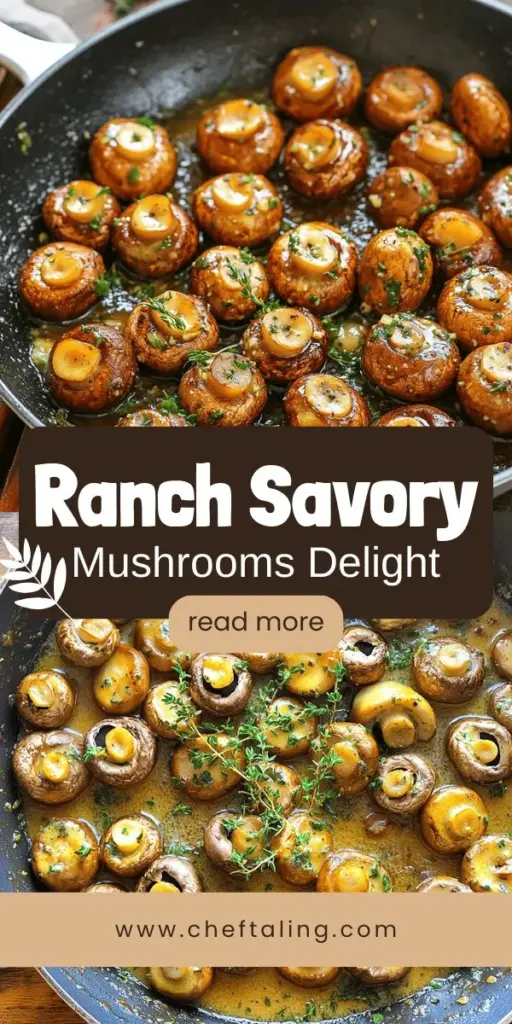 Elevate your next meal with ranch-infused savory mushrooms, a perfect blend of earthy flavors and creamy ranch goodness. This versatile dish can shine as a side or a standout appetizer, packed with nutrients and irresistible taste. Discover the step-by-step guide to creating these delicious bites and impress your guests at any gathering. Don’t miss out on exploring this culinary delight—click through for the full recipe and unleash your inner chef!