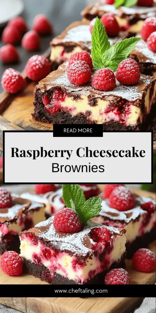 Indulge in the deliciousness of raspberry cheesecake brownies! This recipe combines rich chocolatey brownies with creamy cheesecake and fresh raspberries for a delightful dessert that's perfect for any occasion. Discover the key ingredients, step-by-step instructions, and fun variations to impress your family and friends. Ready to wow your taste buds? Click to explore the full recipe and elevate your dessert game today!