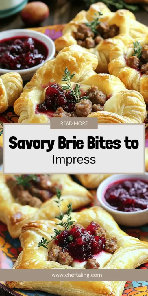 Satisfy your cravings with these irresistible Sausage Cranberry Brie Bites, the ultimate appetizer for any occasion! This recipe blends creamy brie, savory sausage, and sweet-tart cranberry sauce, all wrapped in flaky puff pastry for a crowd-pleasing treat. Perfect for parties or holiday gatherings, these bites are easy to make and sure to impress your guests. Click to explore the full recipe and elevate your appetizer game!