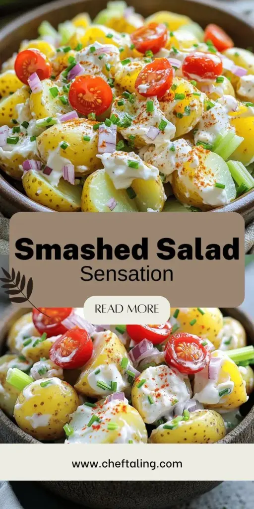 Elevate your summer gatherings with a delicious smashed potato salad that’s creamy and packed with flavor! This unique twist on a classic potato salad combines tender smashed baby potatoes with Greek yogurt, fresh vegetables, and a hint of tang for a healthier alternative. Perfect for barbecues and picnics, this recipe is easy to customize. Click through to explore the full recipe