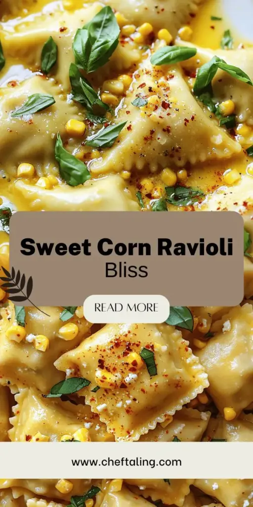 Discover the joy of making Sweet Corn Ravioli with this delightful homemade pasta recipe that combines fresh ingredients and comforting flavors. Learn how to create tender ravioli filled with sweet corn, creamy ricotta, and vibrant herbs. Perfect as a main dish or appetizer, this recipe is sure to impress your loved ones. Click through to explore detailed instructions and tips for a rewarding cooking experience and savor every bite of this delicious dish!