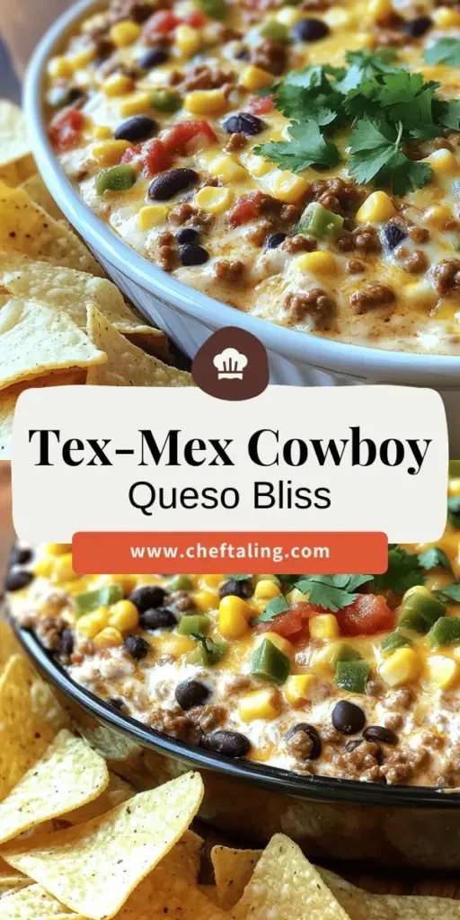 Dive into the delicious world of Cowboy Queso Fiesta, a creamy Tex-Mex dip that everyone will love! This recipe combines melted cheeses, savory ground beef, and vibrant spices, making it a perfect addition to any gathering. Whether you serve it with tortilla chips or as a topping for tacos, this flavorful dish will bring family and friends together. Click through for step-by-step directions and tips to make your taco night unforgettable!