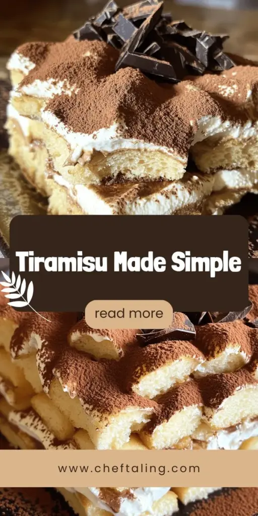 Indulge in the irresistible world of tiramisu with this easy recipe and preparation guide! Learn how to make this beloved Italian dessert with layers of coffee-soaked ladyfingers and creamy mascarpone. Discover essential ingredients, helpful tips, and creative variations to impress your friends and family. Dive into the delightful flavors and rich history of tiramisu. Click through to explore the full recipe and start your delicious journey today!