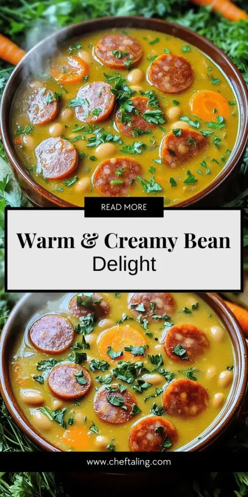 Warm up with a bowl of creamy bean soup with kielbasa, the ultimate comfort food for any occasion. Packed with nutritious ingredients and rich flavors, this delightful soup is easy to make and perfect for cozy nights or gatherings. Discover tips for customization and ingredient swaps to suit your taste. Click to uncover the full recipe and enjoy the comforting magic of homemade soup!