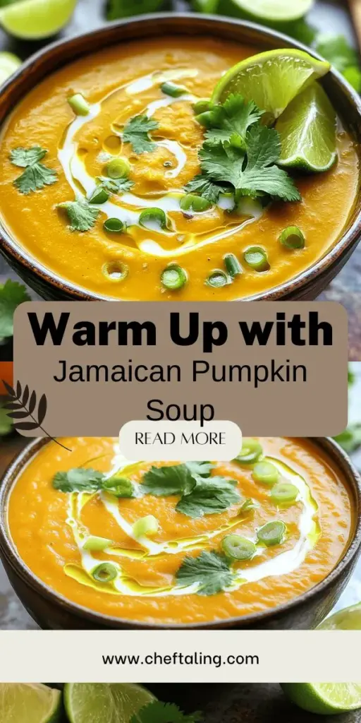 Experience the warm, vibrant flavors of Jamaican pumpkin soup with this rich and flavorful recipe. This comforting dish combines sweet pumpkin, coconut milk, and a unique blend of spices that will delight your taste buds. Whether you're looking for a vegan option or tips on perfecting your soup, this guide has it all. Ready to dive into the world of Jamaican cooking? Click through to explore the full recipe and start your culinary adventure today!