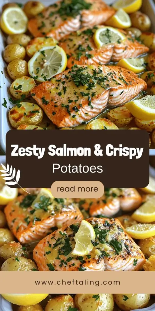 Discover the delicious blend of flavors in Zesty Lemon Herb Salmon & Crispy Potatoes! This easy recipe combines tender salmon and perfectly roasted potatoes, all bursting with fresh herbs and zesty lemon. Ideal for weeknight dinners or special occasions, it’s quick to prepare and packed with nutrients. Elevate your cooking skills and delight your family with this delightful dish. Click through for step-by-step instructions and tips!