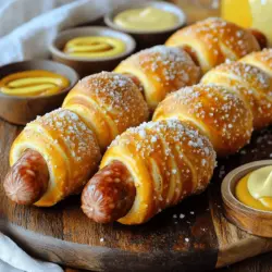 If you’re on the hunt for an appetizer that’s both fun and delicious, look no further than Pretzel Pigs in a Blanket. This delightful twist on the classic pigs in a blanket takes your favorite savory cocktail sausages and wraps them in a warm, homemade pretzel dough. Perfect for gatherings, game days, or even as a comforting family snack, these bites of bliss combine the nostalgia of childhood favorites with the warm, inviting flavors of freshly baked pretzel dough.