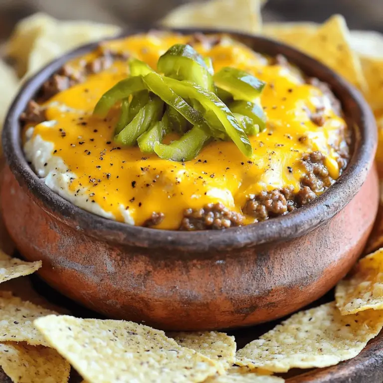 If you’re on the lookout for a crowd-pleasing appetizer that tantalizes taste buds and keeps guests coming back for more, look no further than the Cheeseburger Dip Delight. This creamy, savory dip is a unique twist on the classic cheeseburger, bringing all the beloved flavors of this iconic dish into a dippable form. Whether you’re hosting a game day party, a casual get-together, or simply craving a delicious snack, this dip is bound to be the star of the show.