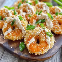 To make Air Fryer Bang Bang Shrimp, you need fresh and tasty ingredients. Start with 1 pound of large shrimp that are peeled and deveined. The shrimp should be firm and bright. They are the star of this dish.