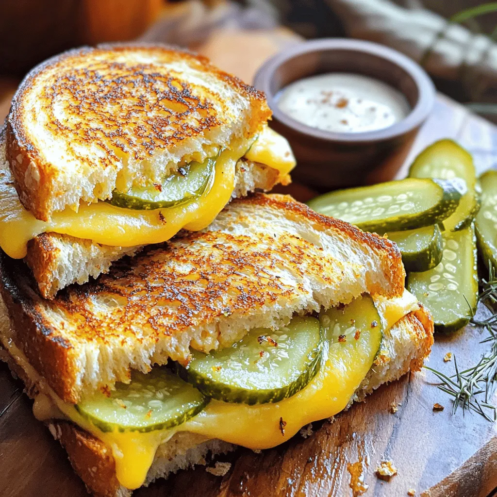 For a great pickle grilled cheese recipe, you need a few key items. The first is sourdough bread. Sourdough gives your sandwich a crispy crust and a tangy taste. This bread holds up well against melting cheese and pickles.