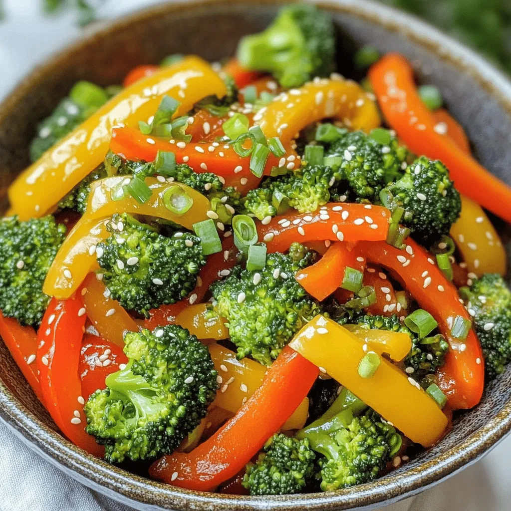 To make the easiest vegetable stir fry, gather simple, fresh ingredients. Start with 2 tablespoons of vegetable oil. This oil helps cook the veggies without sticking. You need one sliced bell pepper. Any color works, so choose your favorite. Next, grab 1 cup of broccoli florets. Broccoli adds a nice crunch and color.