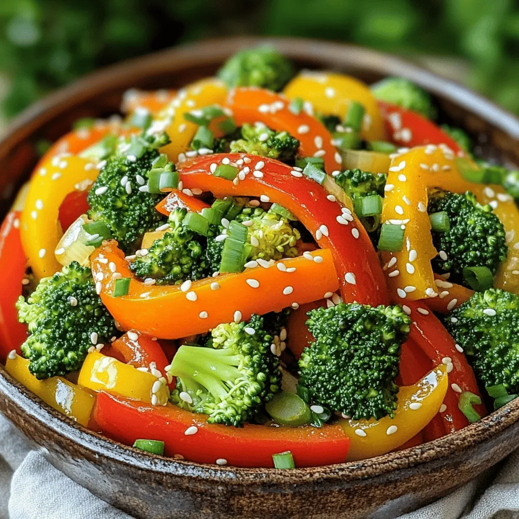 To make the easiest vegetable stir fry, gather simple, fresh ingredients. Start with 2 tablespoons of vegetable oil. This oil helps cook the veggies without sticking. You need one sliced bell pepper. Any color works, so choose your favorite. Next, grab 1 cup of broccoli florets. Broccoli adds a nice crunch and color.