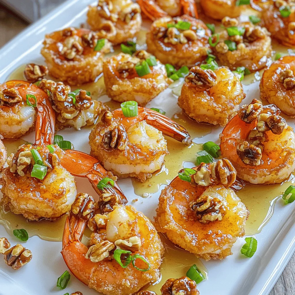 The honey walnut shrimp recipe shines thanks to its simple yet flavorful ingredients. You will need fresh shrimp, walnuts, honey, and some basic pantry staples.