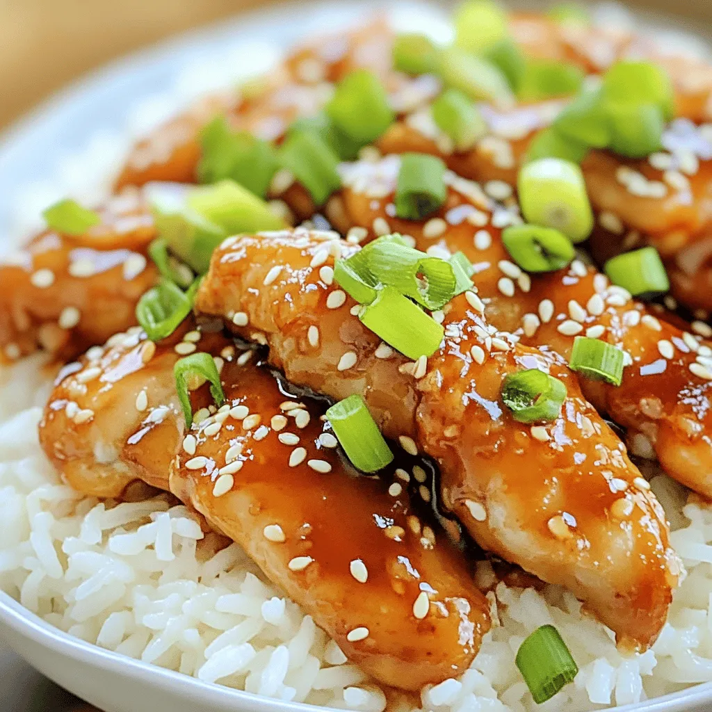 To make easy bourbon chicken, you need simple and tasty ingredients. The main star is chicken. I prefer boneless, skinless chicken thighs. They stay juicy and tender. You will also need soy sauce for saltiness and flavor. Apple cider vinegar adds a tangy kick. Brown sugar gives a sweet touch.