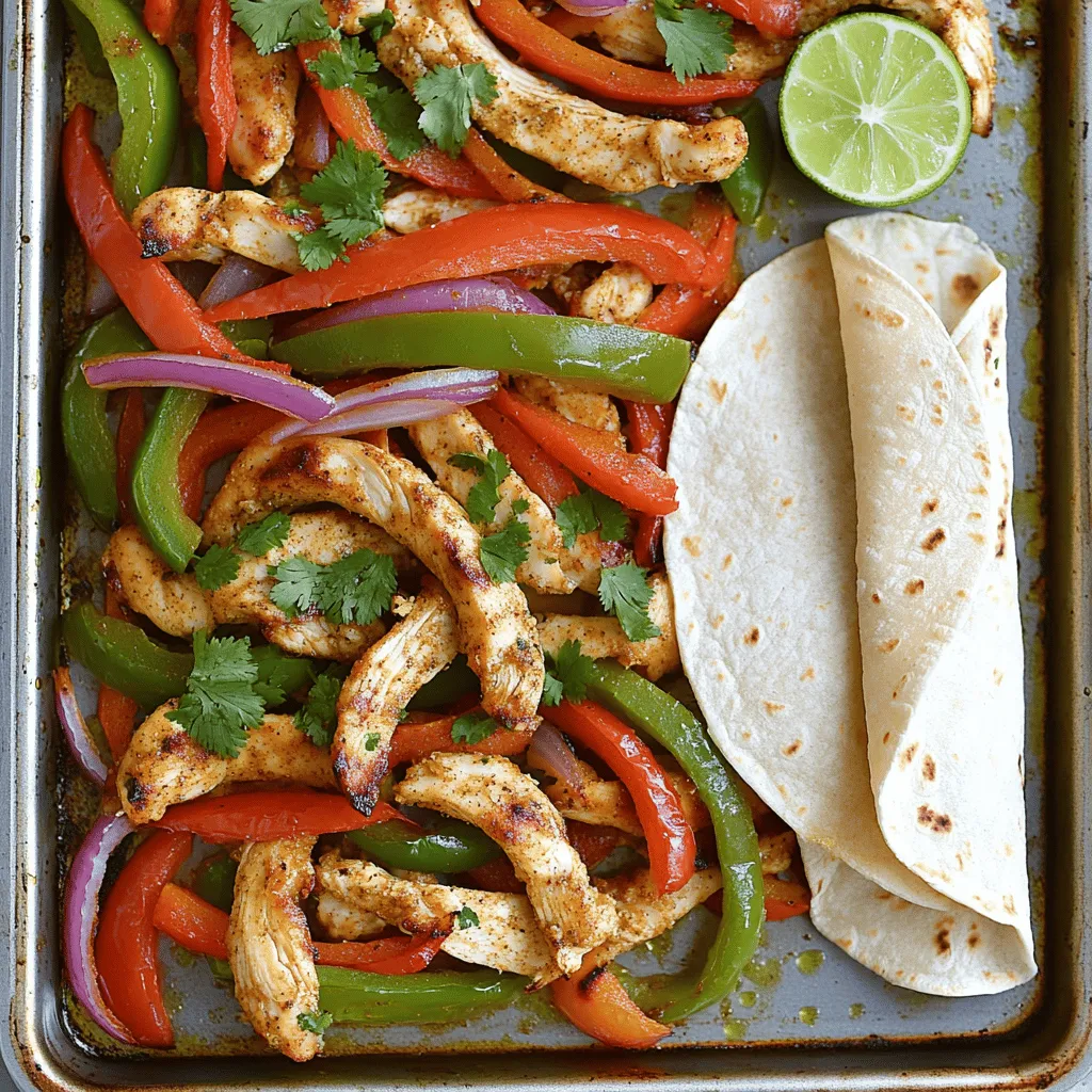 The joy of making sheet pan chicken fajitas starts with the right ingredients. For this easy chicken fajitas recipe, you need: