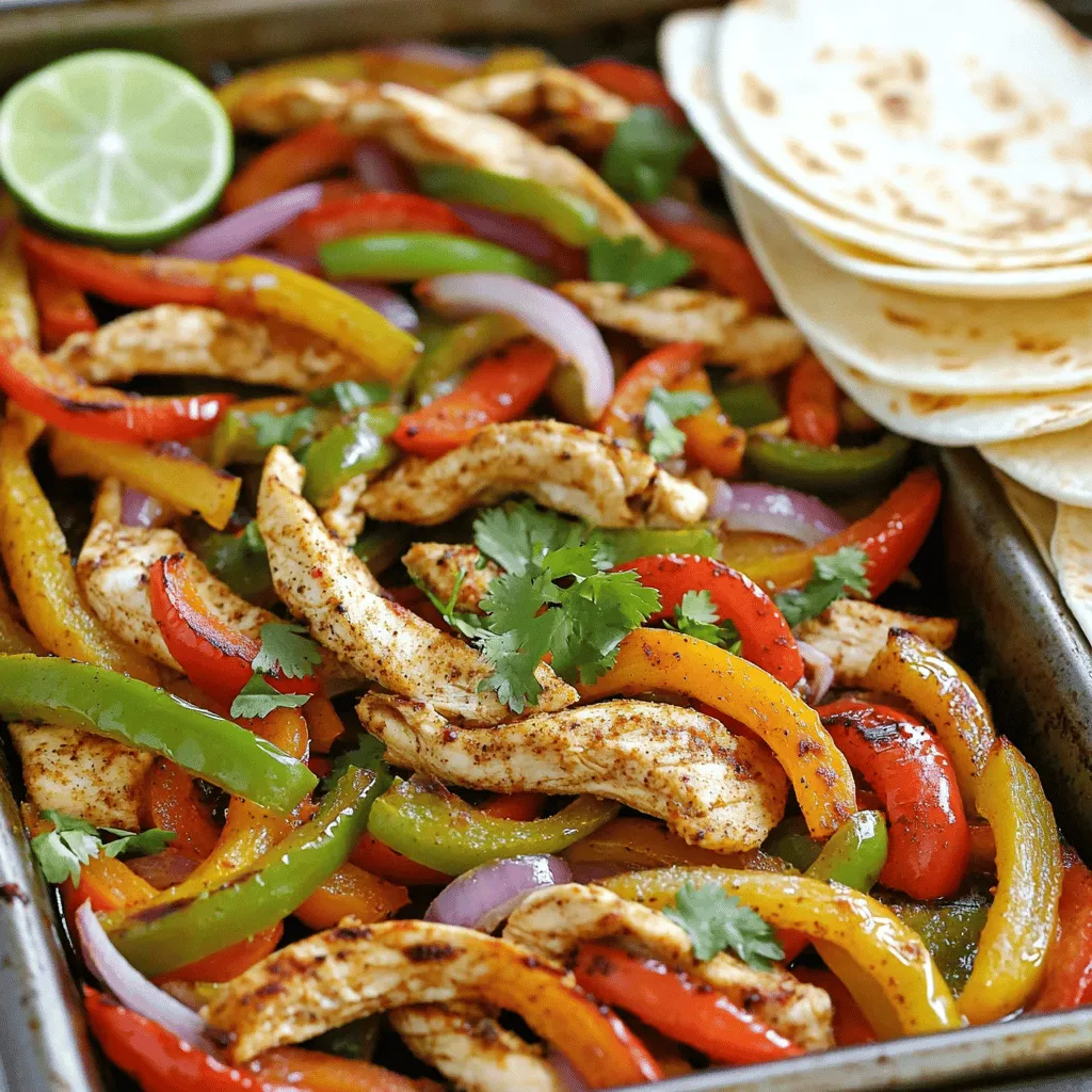 The joy of making sheet pan chicken fajitas starts with the right ingredients. For this easy chicken fajitas recipe, you need: