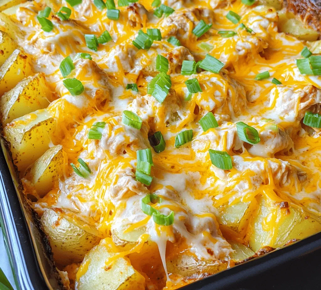 The Buffalo Chicken Roasted Potato Bake is a dish that perfectly embodies the essence of comfort food, making it a favorite for many households. This hearty meal combines tender, spicy chicken with crispy roasted potatoes, all smothered in creamy cheese. Its popularity stems from the delightful balance of flavors and textures it offers, making it a satisfying choice for family dinners or gatherings with friends.