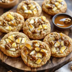 Caramel apple walnut cookies are a warm and tasty treat. They mix sweet caramel, crunchy walnuts, and tart apples. These cookies are perfect for fall or any time you crave something sweet.