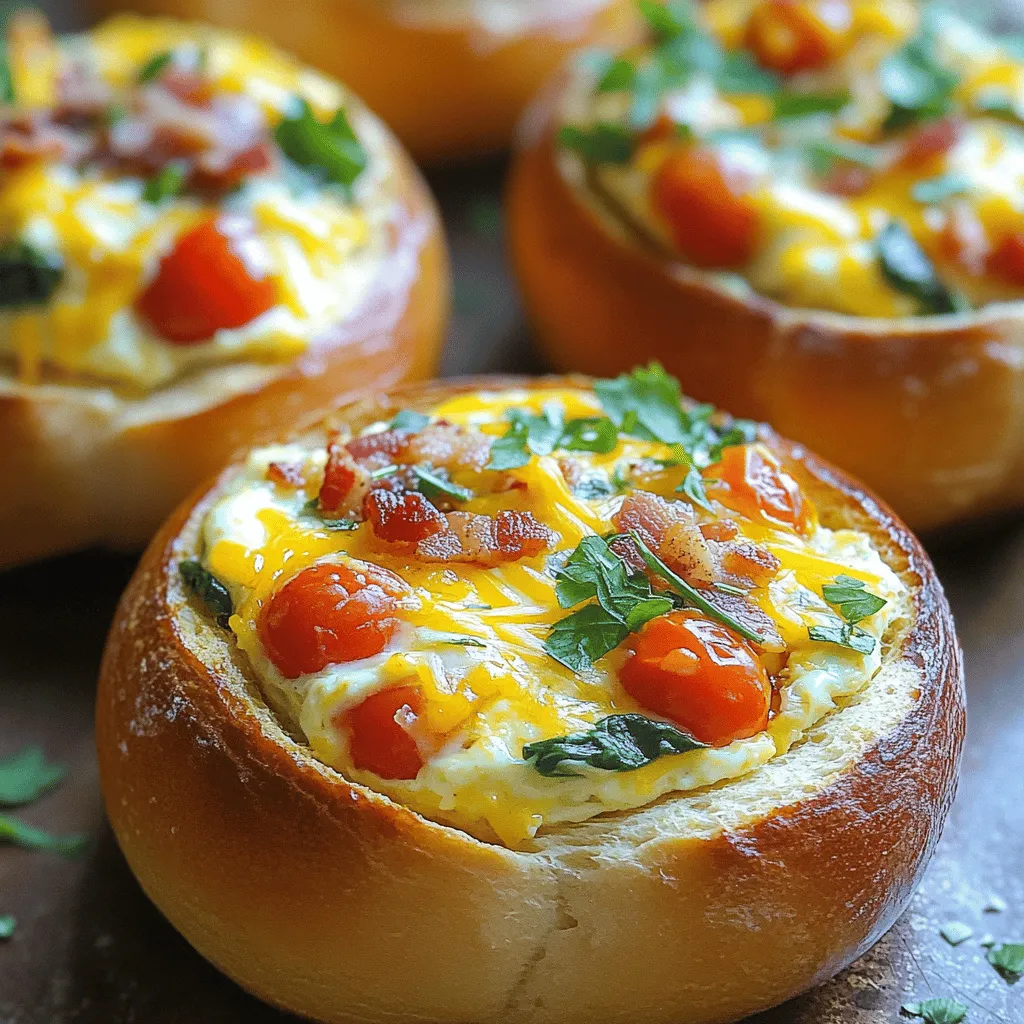 A breakfast bread bowl is fun and tasty. You can fill it with many ingredients. This makes it a great choice for any meal.