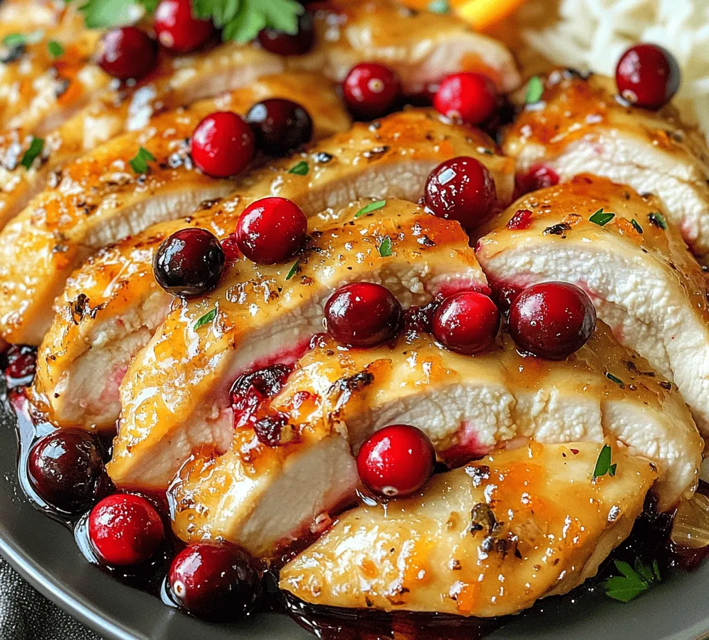 Cranberry Orange Chicken is a vibrant and flavorful dish that beautifully combines the tartness of fresh cranberries with the sweetness of oranges. This delightful recipe not only captivates the palate but also brings a festive touch to your dining table, making it perfect for holiday feasts or a cozy family dinner. The combination of seasonal flavors creates a refreshing and aromatic experience that elevates the humble chicken breast into an extraordinary meal.