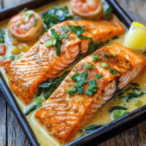 The right ingredients make this dish special. For this Cajun shrimp recipe, you need salmon, shrimp, and spices.