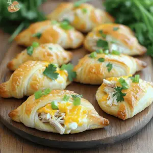 Chicken stuffed crescent rolls are delightful treats filled with tasty chicken and cheese. They use crescent roll dough, which is soft and flaky. This dish is great for dinner or parties. Each roll has a savory chicken mixture that bursts with flavor.