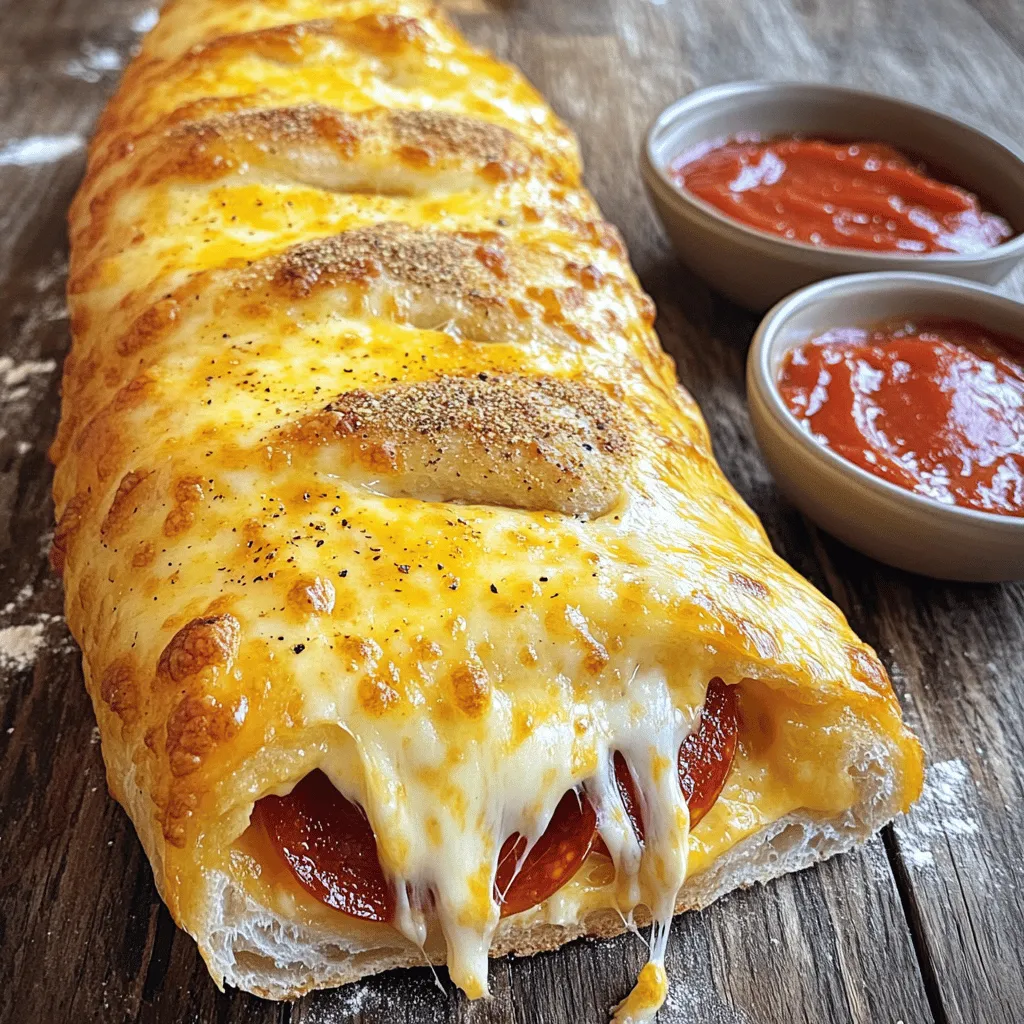 To make an irresistible cheese and pepperoni stromboli, you need to gather some key ingredients. The main star is pizza dough, which you can buy or make at home. You will also need shredded mozzarella cheese, sliced pepperoni, grated Parmesan cheese, olive oil, Italian seasoning, and garlic. An egg for the wash is important too. Marinara sauce makes a great dip.