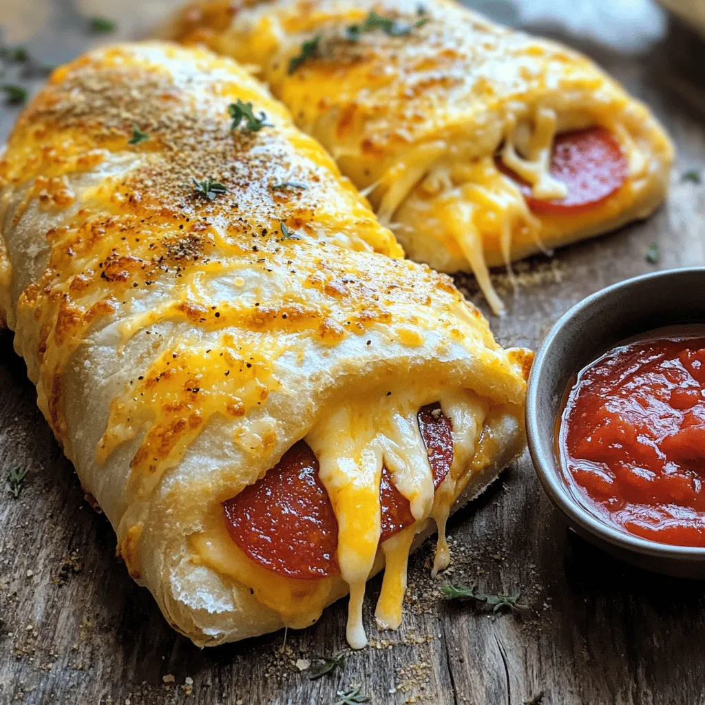 To make an irresistible cheese and pepperoni stromboli, you need to gather some key ingredients. The main star is pizza dough, which you can buy or make at home. You will also need shredded mozzarella cheese, sliced pepperoni, grated Parmesan cheese, olive oil, Italian seasoning, and garlic. An egg for the wash is important too. Marinara sauce makes a great dip.